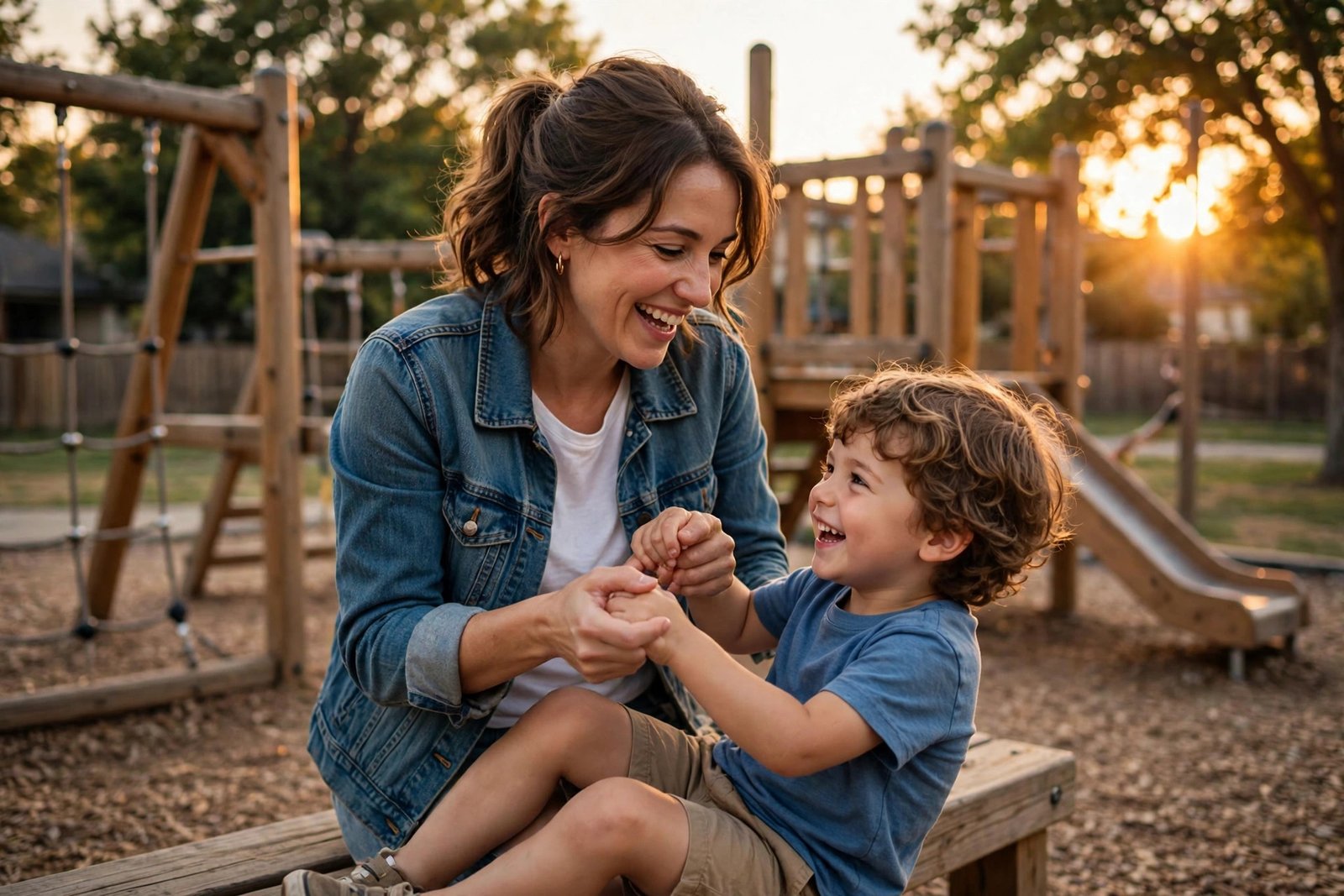 Loving mom playing with her child — dating as a single parent