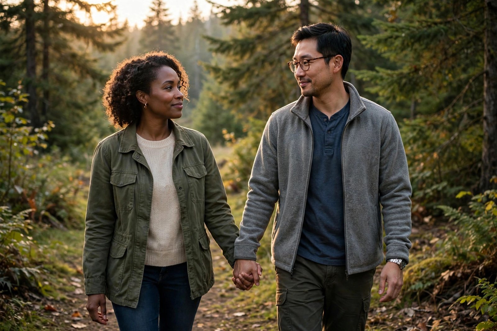 Christian couple holding hands on a walk — faith-based dating sites
